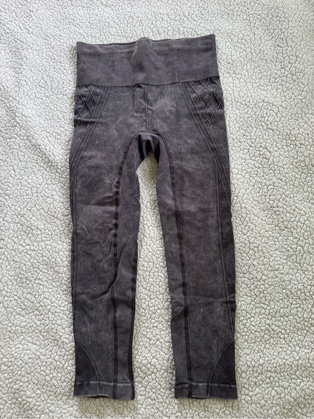 Athleta Heathered Dark Gray Seamless Crop Leggings